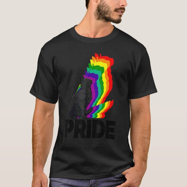 T-shirt Cat Pride Chat Arc-en-ciel Couleur Chat Kitten 5 (Devant)