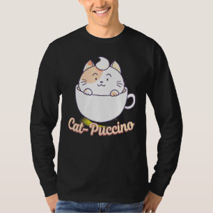 T-shirt Cat Puccino Cappuccino Cat Kitten Boisson de café