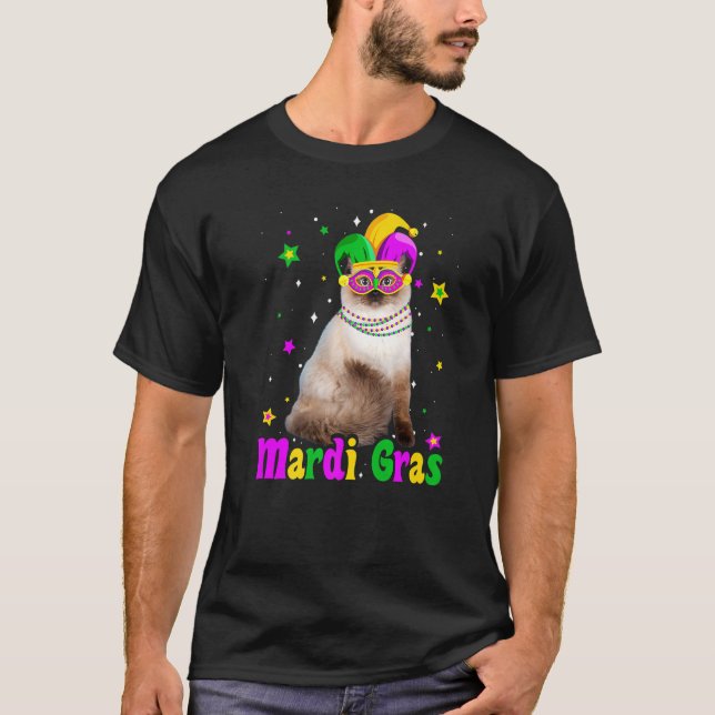 T-shirt Cat Ragdoll Mask Mardi Gras Carnivals Animals Cat (Devant)