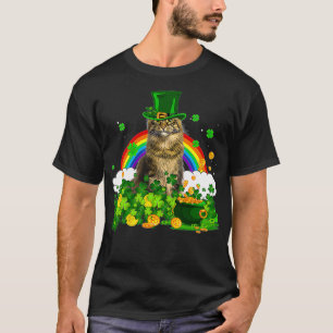 T-shirt Cat Rainbow Shamrock