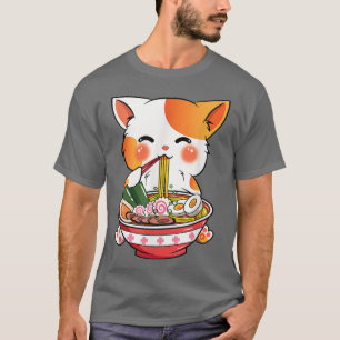 T-shirt Cat Ramen Enfants Ados Filles Japonais Kawaii Anim