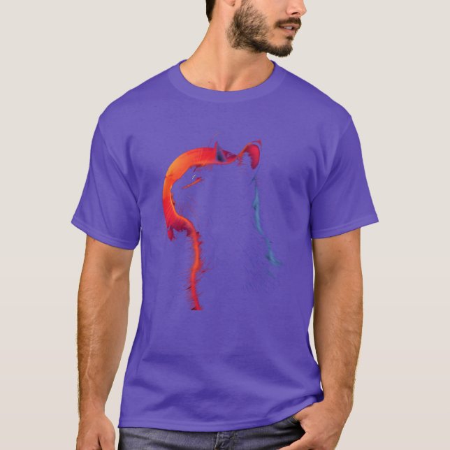 T-shirt Cat Retro Look ami (Devant)