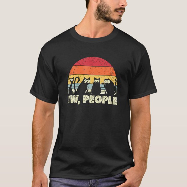 T-shirt Cat Retro Style Ew People Vintage (Devant)