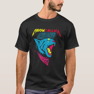 T-shirt Cat Rock 90s Meow For Music Band Fans 1