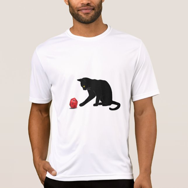T-shirt Cat Rolling Dice RPG Rôle Jeu Jeux Jeu Jeu Lov (Devant)