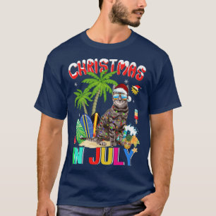 T-shirt Cat Santa Hat 