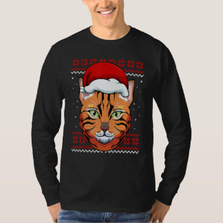 T-shirt Cat Santa Hat Ugly Christmas Pajama Cute Kitten Ki