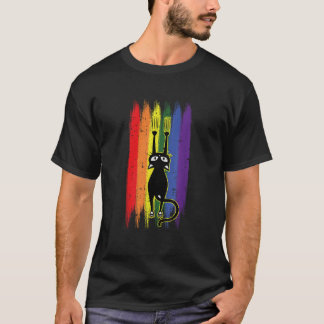 T-shirt Cat Scratching Gay Pride Funny Kitten Paw Proud LG