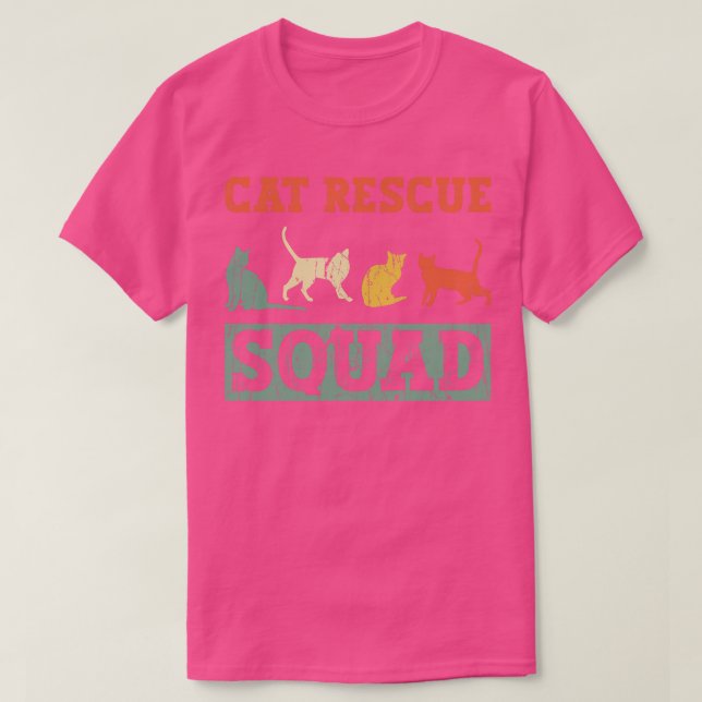 T-shirt Cat Secourt Squad militant des droits des animaux  (Design devant)