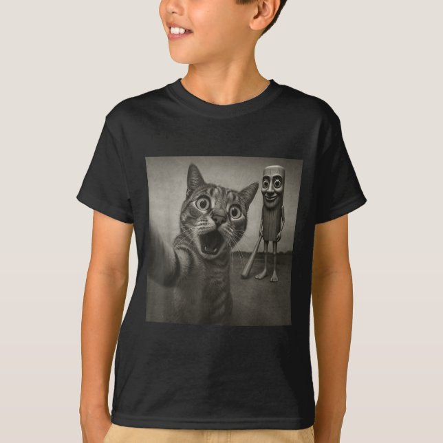 T-shirt Cat Selfie Tung Tung Tung Sahur Italian Brainrot F (Devant)