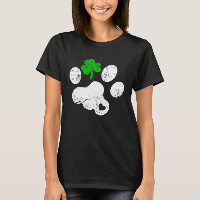T-shirt Cat Shamrock Retro Irish Funny St Patricks Day (Devant)