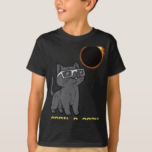 T-shirt Cat Solar Eclipse 2024 Totalité Avril 8 Femmes Hom
