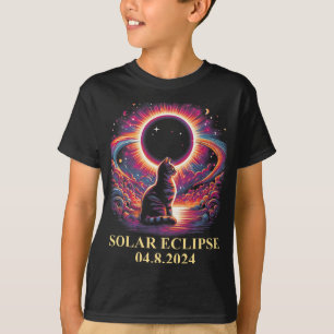 T-shirt Cat Solar Eclipse 2024 Totalité Avril 8 Hommes Fem