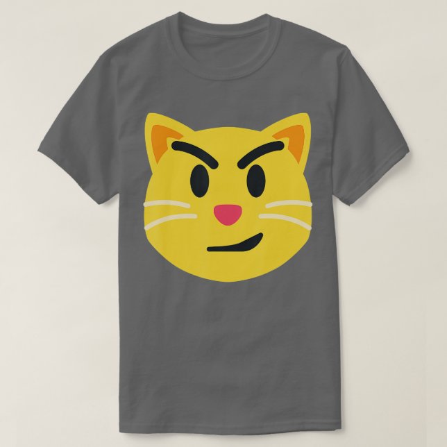 T-shirt Cat souriant visage Emoticon avec chat souriant (Design devant)