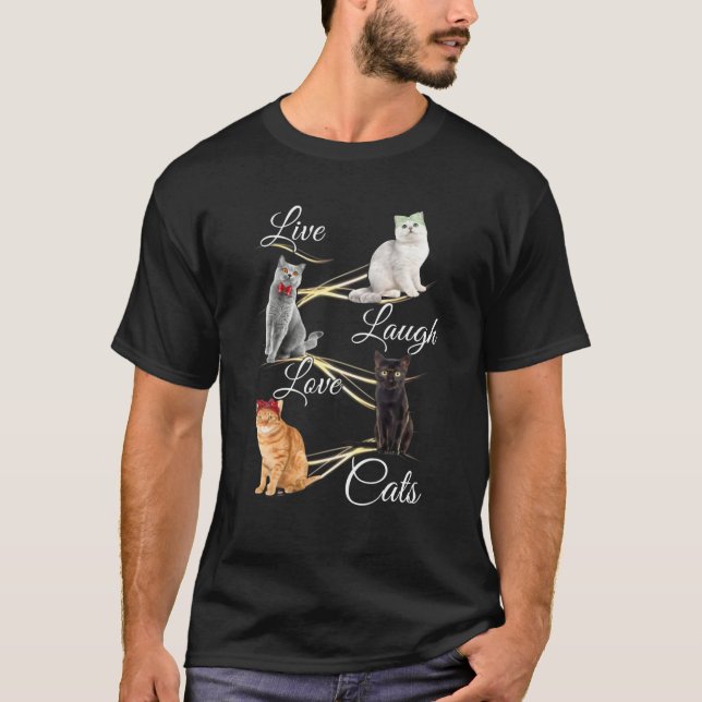 T-shirt Cat Spirit Animal Live Rire Amour Chats Inspiratio (Devant)
