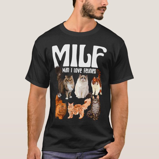 T-shirt Cat Squad Secourir Cat MILF Homme J'aime Felines C (Devant)