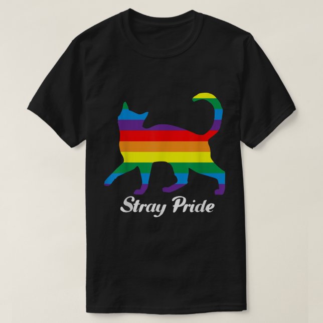 T-shirt Cat Stray Pride LGBT (Design devant)