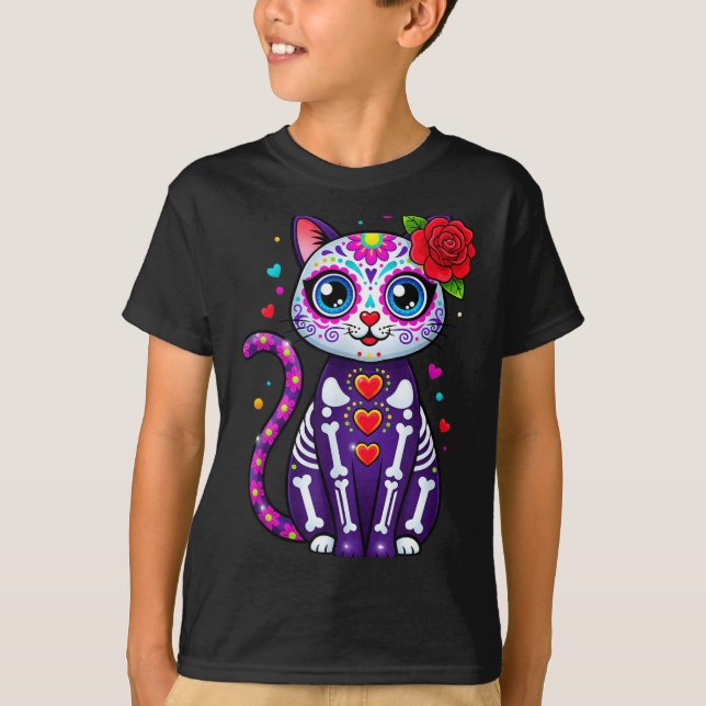 T-shirt Cat Sugar Skull Cute Cat For Cat Lover Cat-m  (Devant)