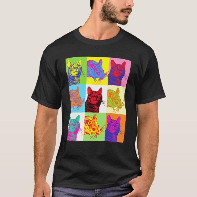 T-shirt Cat T, Cat Et Souris Pop Ar, Amoureux des chats (Devant)