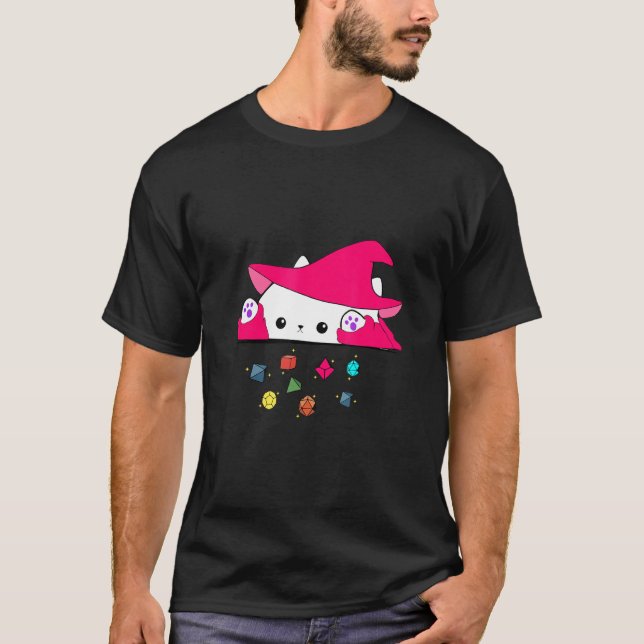 T-shirt Cat Throwing Dice Tabletop Games (Devant)