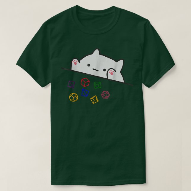 T-shirt Cat Throwing Dice Tabletop Games Cute Kawaii Anima (Design devant)