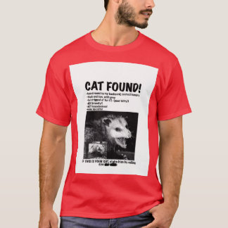 T-shirt Cat trouvé avis de plaisanterie Graphisme