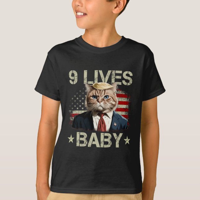 T-shirt Cat Trump 9 Vies Ba (Devant)