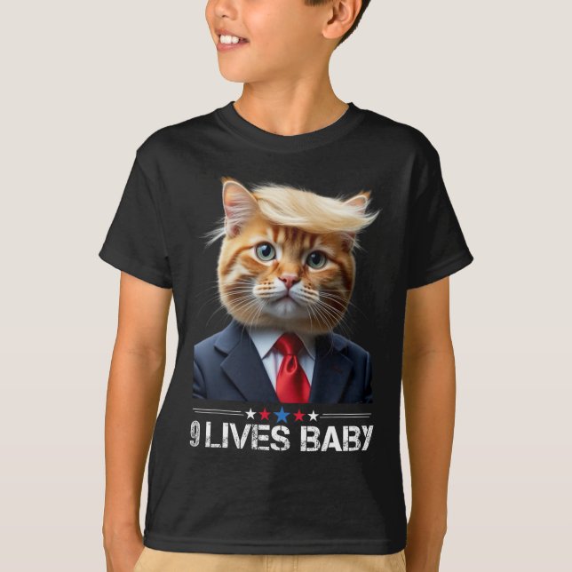 T-shirt Cat Trump 9 Vit Ba1drôle Mème Trump (Devant)