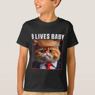 T-shirt Cat Trump 9 Vit Ba Drôle Mème Trump