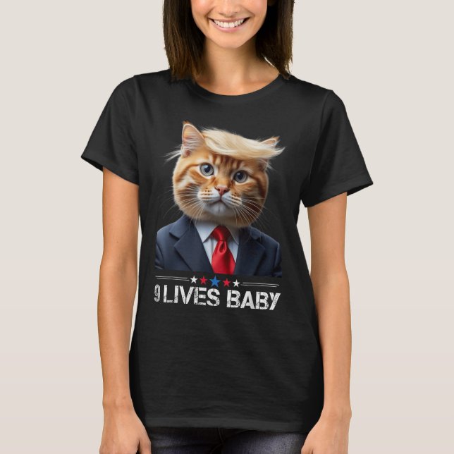 T-shirt Cat Trump 9 Vit Bébé _2 (Devant)