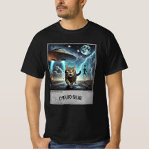 Cat UFO Selfie : Scared Kitty (T-shirt Homme) #12