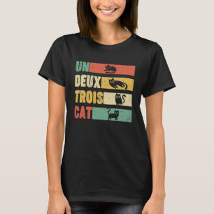 T-shirt Cat Un Deux Drole Trois Retro Cute Chat Adorable