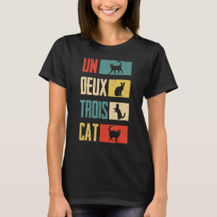 T-shirt Cat Un Deux Trois Cat Chat Vintage