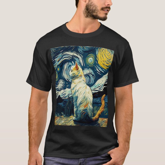 T-shirt  Cat Van Gogh - Cat Art Lover  (Devant)