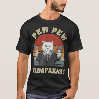 T-shirt Cat Vintage PewPewPew Madafakas Cat Crazy Pew Vint