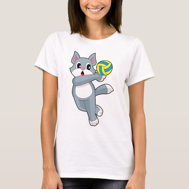 T-shirt Cat Volleyball player Volleyball Sports (Devant)