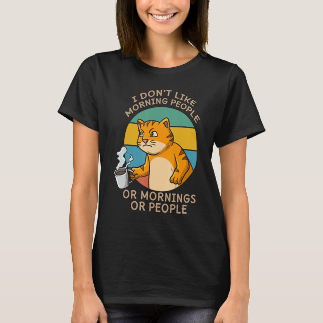 T-shirt Cat Whisperer Drinking Coffee Caffeine Drinker (Devant)