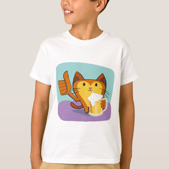 T-shirt Cat with Drink – Funny Meme-Inspired Design (Devant)
