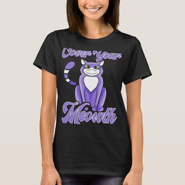 T-shirt Cat with Mask  Mouth Guard Cat Face Mask (Devant)