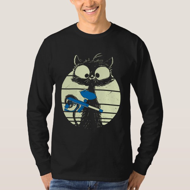 T-shirt Cat With Paintball Mask Paintball Cat Cute Cat  1 (Devant)