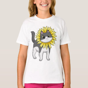 T-shirt Cat with sunflower