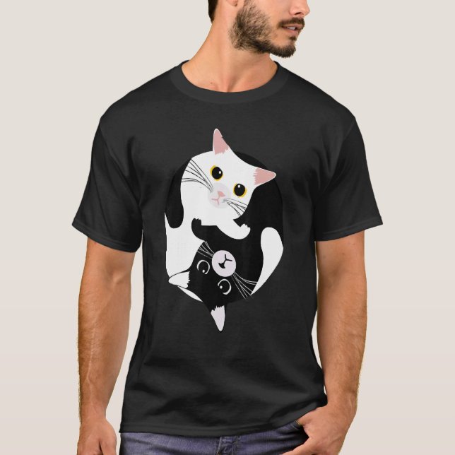 T-shirt Cat Yin yang (Devant)
