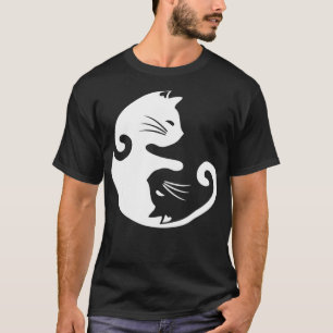 T-shirt Cat Ying Yang Spirituality Meditation Yoga Gift T