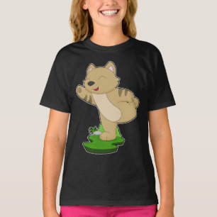 T-shirt Cat Yoga Fitness Gymnastique