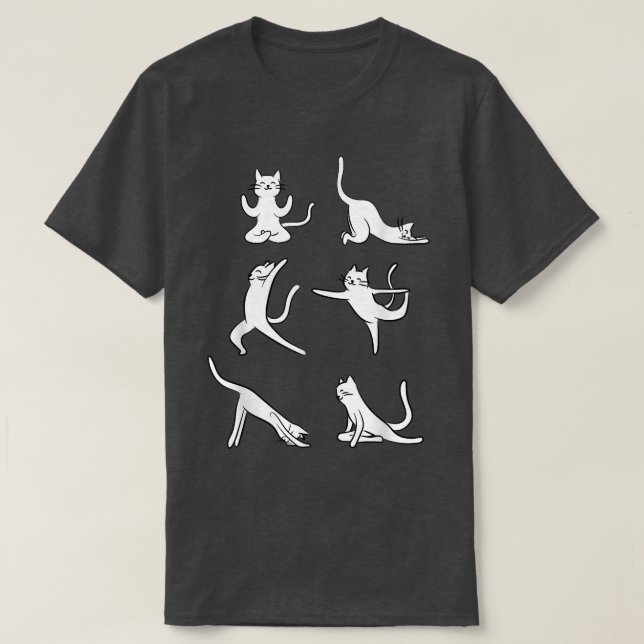 T-shirt Cat Yoga Poses Funny Mignonne Méditation Yogi Nama (Design devant)
