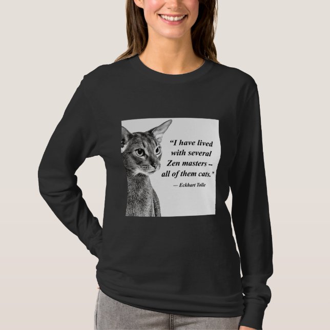 T-shirt Cat Zen Master Eckhart Tolle (Devant)