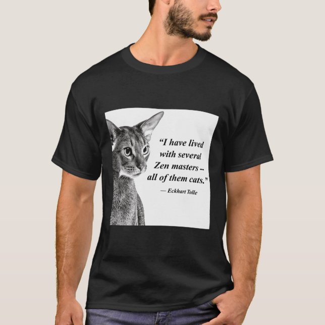 T-shirt Cat Zen Master Eckhart Tolle (Devant)