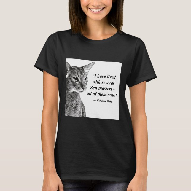 T-shirt Cat Zen Master Eckhart Tolle (Devant)