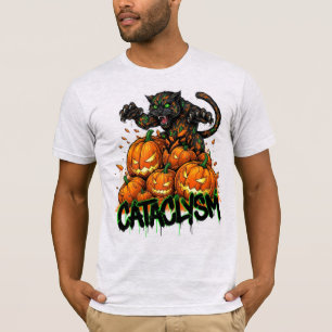 T-shirt Cataclysme Jack-o-lanterne de tigre noir