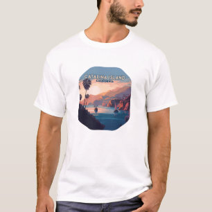 T-shirt Catalina Island California Boats Sunset Retro